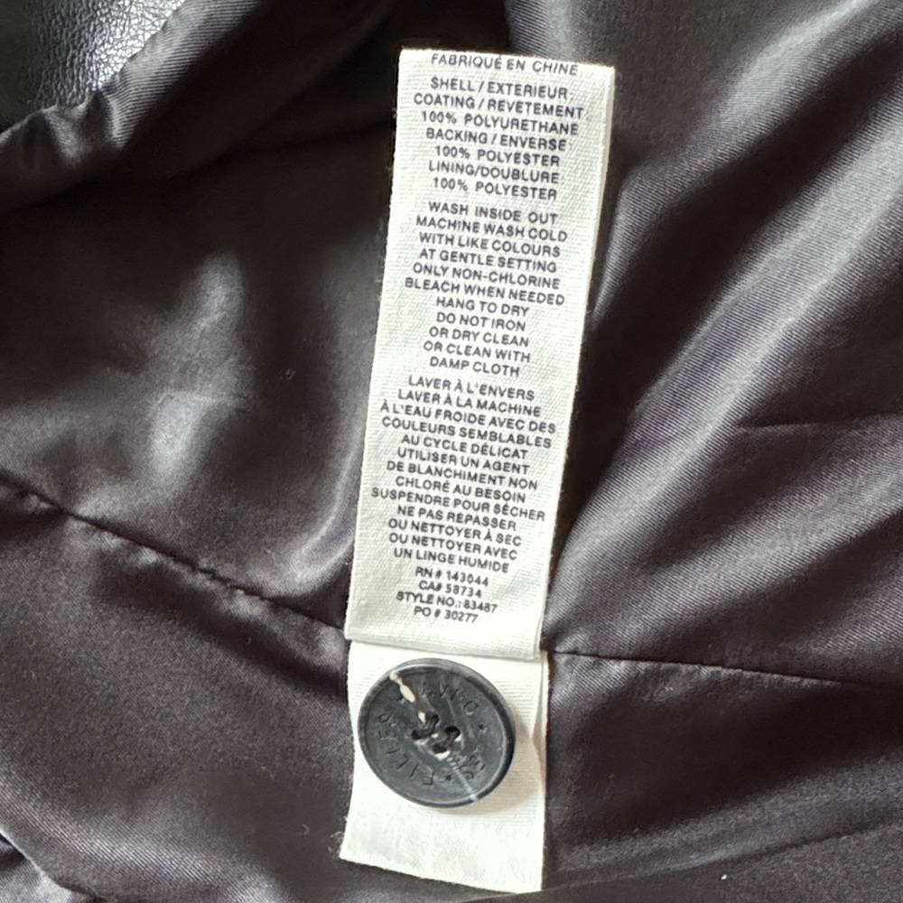 Avec Les Filles Black Faux Leather Jacket - Picture 6 of 6